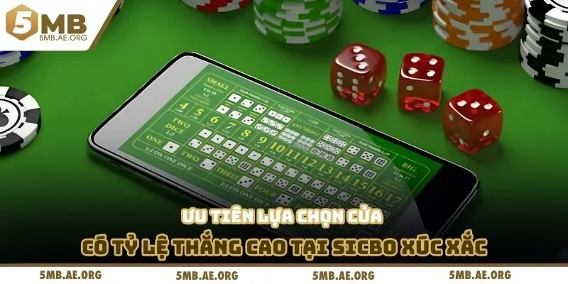 Sicbo Xúc Xắc Ở 5MB - Tận Hưởng Tính Năng Tiện Ích 4 Ưu tiên lựa chọn cửa có tỷ lệ thắng cao tại Sicbo xúc xắc